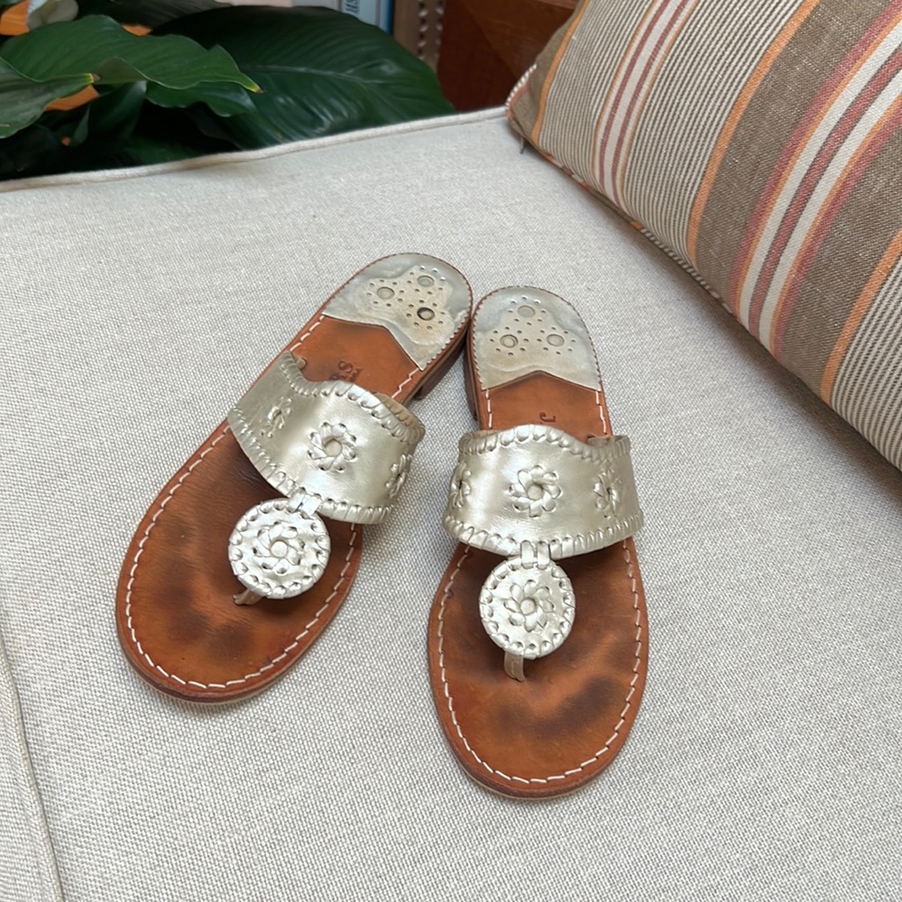 Jack Rogers Whipstitch Thong Slide Sandal